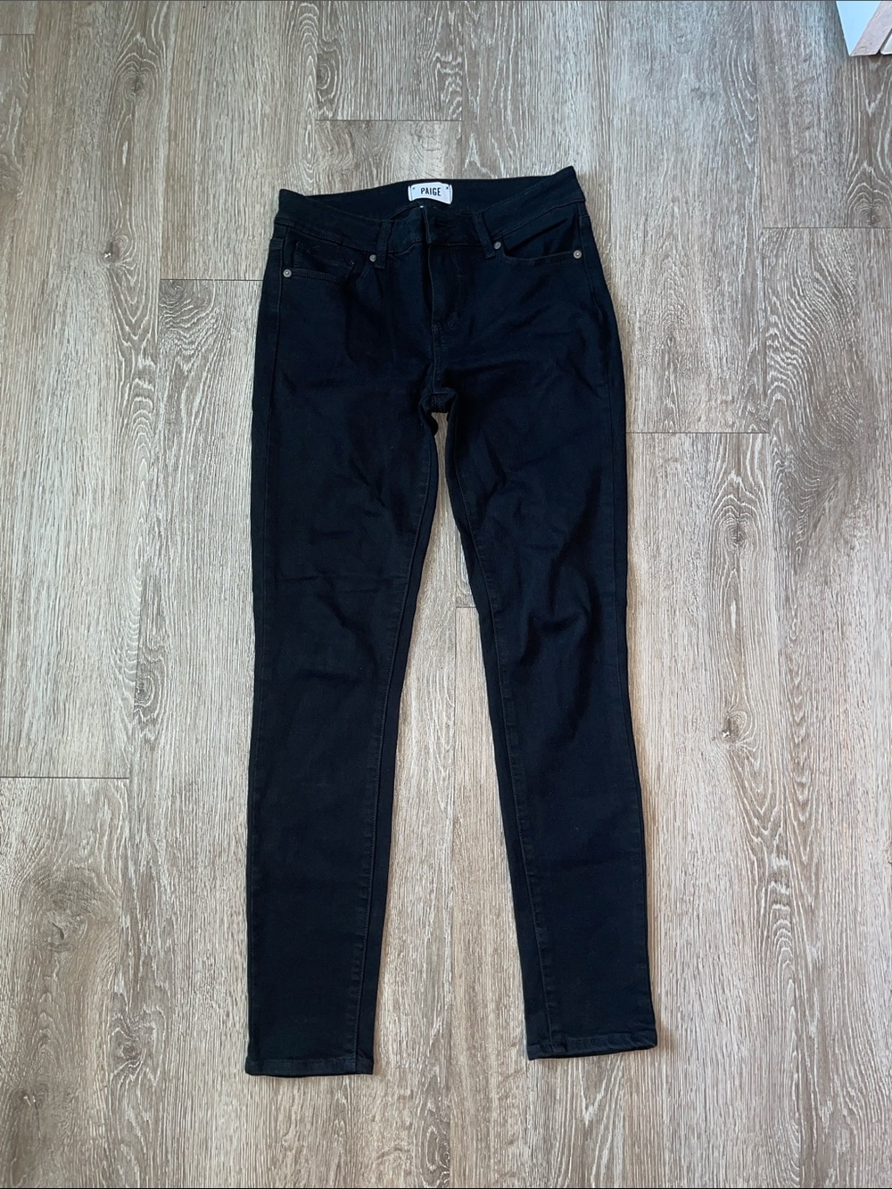PAIGE Black Skinny High-Rise Jeans pants denim verdugo ultra